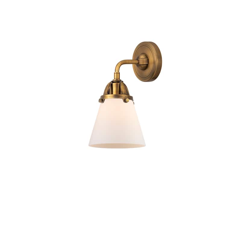 Innovations Lighting Nouveau 2 Cone - 1 Light 6" Sconce - Brushed Brass/Matte White