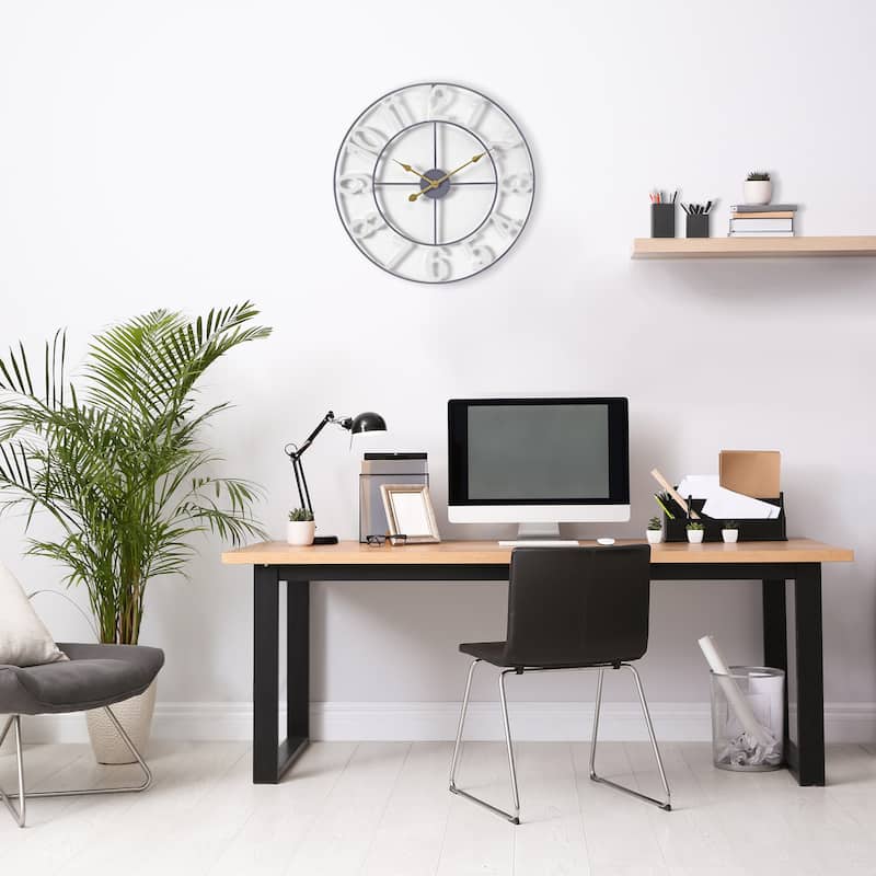 Sorbus Large 16 inch Decorative Round Analog Wall Clock Battery Operated With Numeral Style Design - 16"