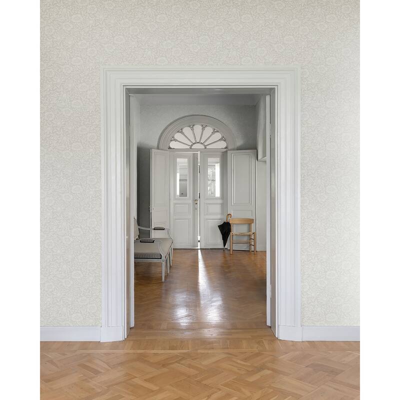 A-Street Prints Mallow Dove Floral Vine Wallpaper