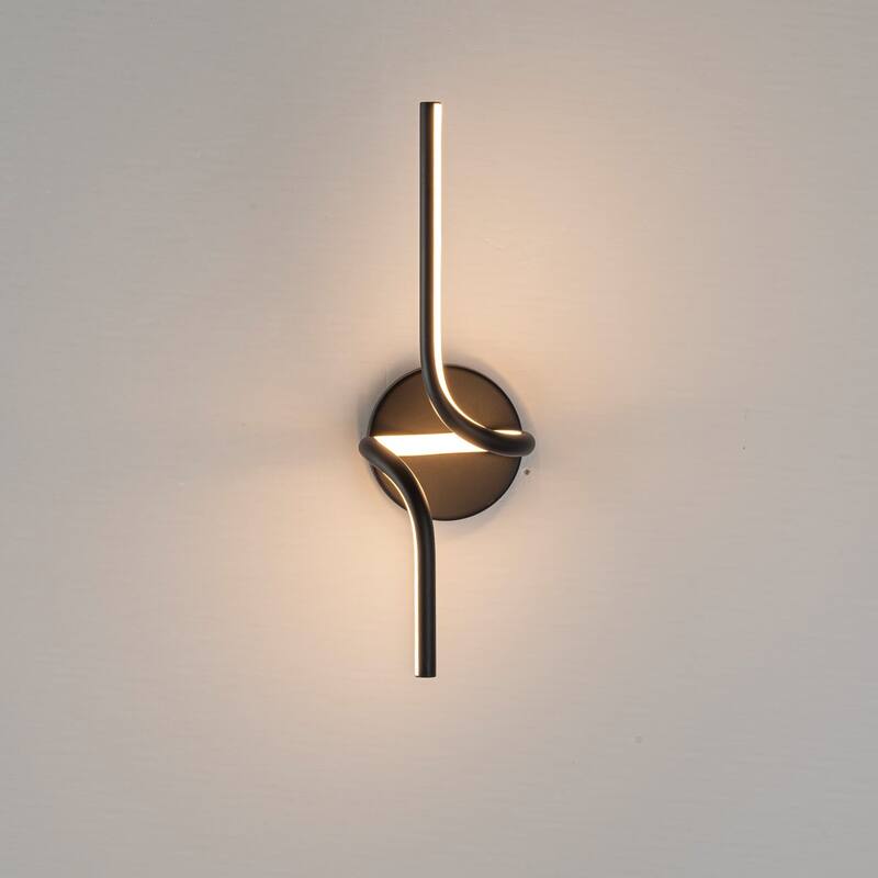 1-Light Modern Black/Gold Linear Aluminum Intergrated LED Bathroom Vanity Light - Black