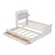 preview thumbnail 10 of 43, Platform Bed Frame with Storage Headboard, Trundle & Charging Station, Wood Captain Bed with 3 Drawers, Low Profile Bed