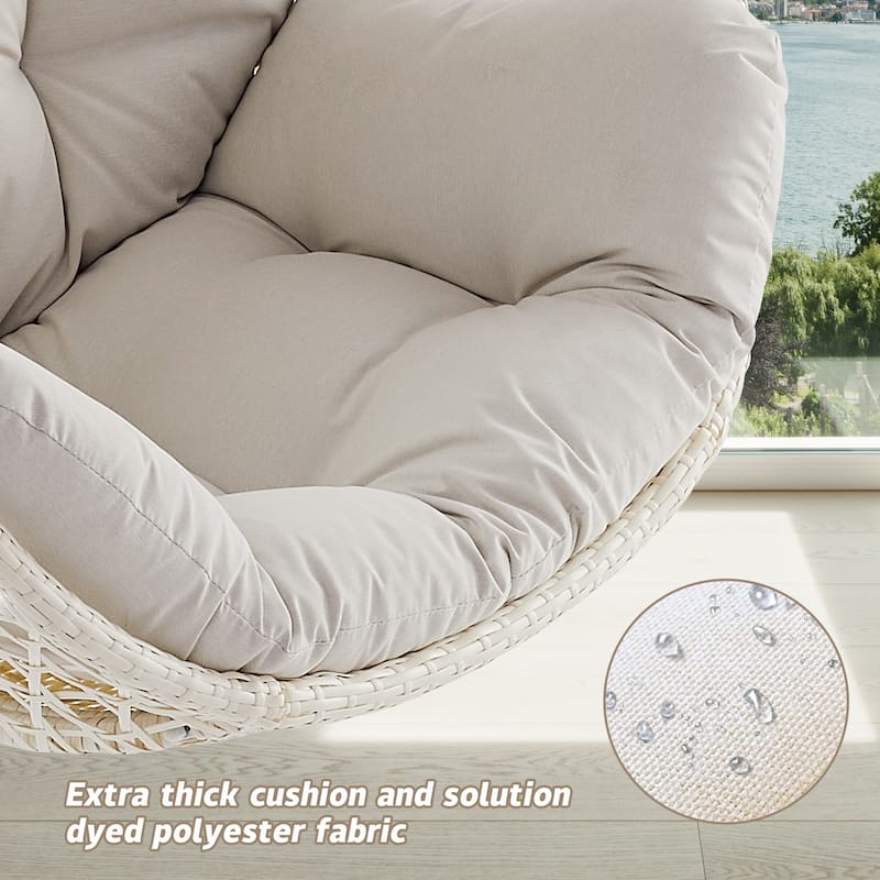 Hanging Egg Chair, Wicker Rattan Egg Chair with Cushion