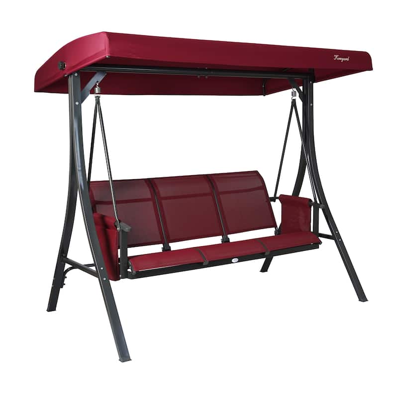 Kozyard Brenda Patio Swing Chair with Stand - Red