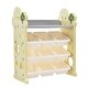 preview thumbnail 5 of 4, Kids Toy Storage Organizer with 14 Bins, Multi-functional Nursery Organizer Kids Furniture