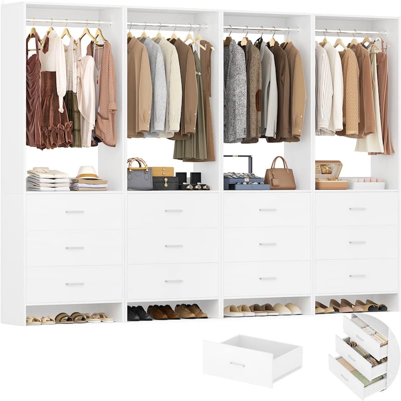 Cimly Freestanding Closet Sytem, Closet Organizer Wardrobe for Walk-in and Reach-in Closet