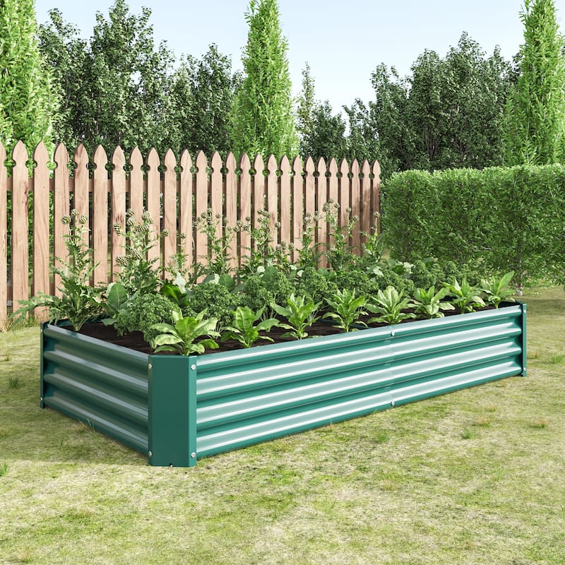 6×3×1ft Metal Raised Rectangle Planter Beds for Plants, Vegetables and Flowers