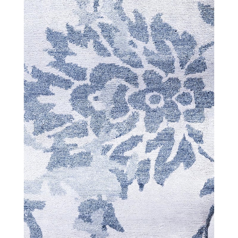 Modern One-of-a-Kind Hand-Knotted Area Rug, Blue - 9' 4" x 12' 1"