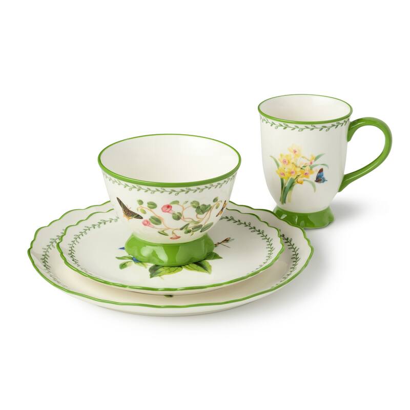 Certified International French Rooster 16 Piece Dinnerware Set, Service for 4 - 11.00"L x 11.00"W x 1.25"H