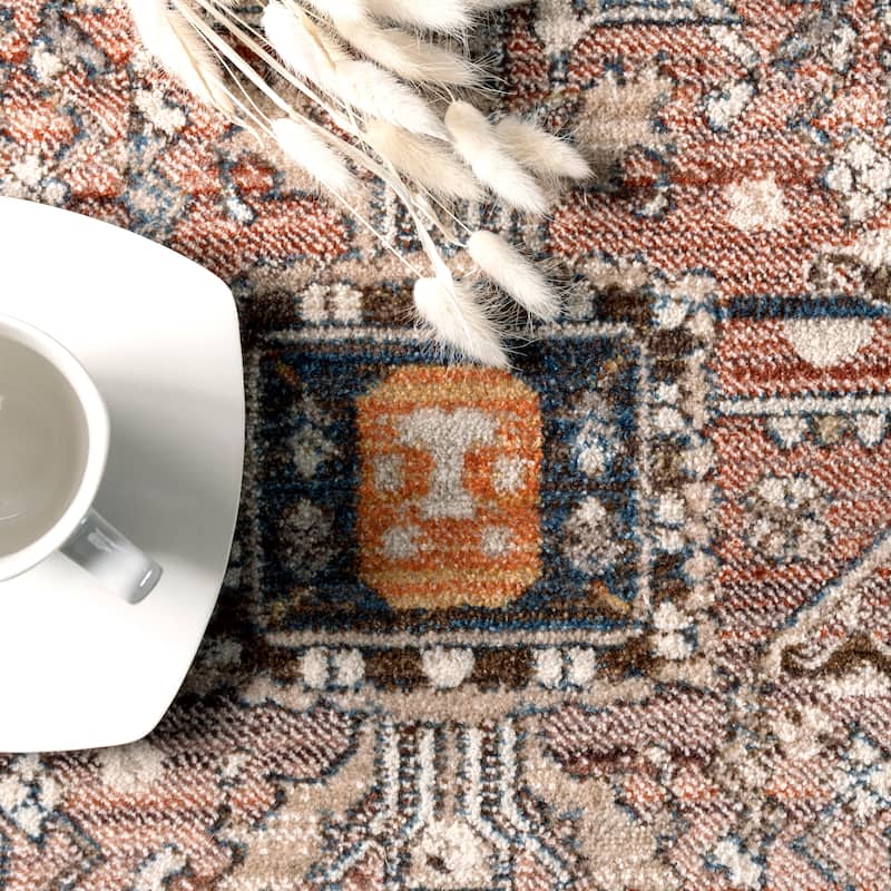 Nuloom Camila Faded Medallion Fringe Area Rug