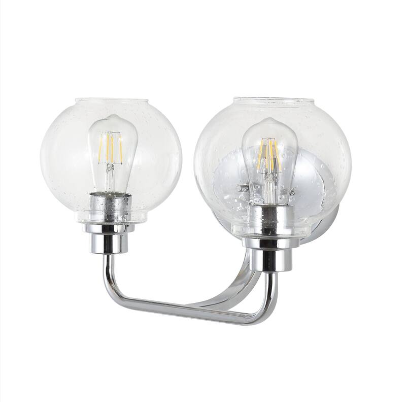 Staunton Iron/Seeded Glass Cottage Rustic LED Vanity Light, by JONATHAN Y