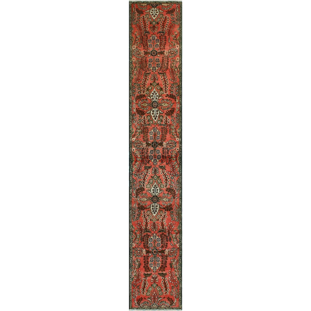 Fine Vintage Distressed Alger Rust/Ivory Runner - 2'2" x 13'7"
