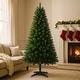 preview thumbnail 8 of 7, 6FT Unlit Artificial Christmas Tree with 490 Tips, PVC Full Branches, Classic Green Holiday Tree with 4-Leg Plastic Stand