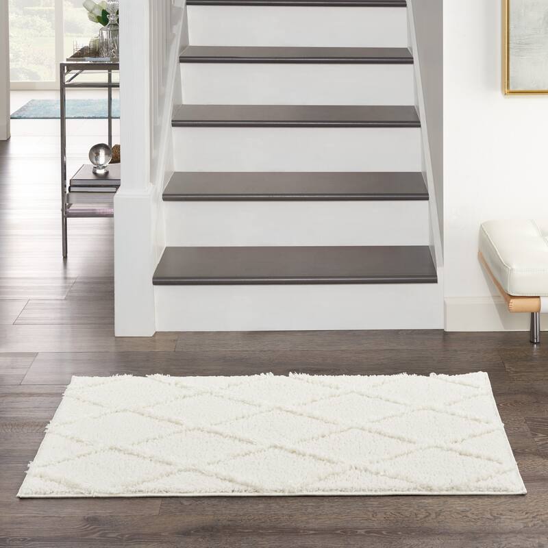 Nourison Feather Soft Contemporary Shag Diamond Area Rug