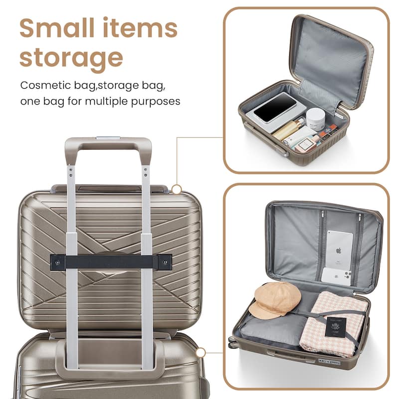 Luggage Sets 4 Piece with Spinner Wheel, Hardside Suitcase Set with TSA Lock, Expandable Luggage for Men and Women Travel