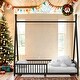 preview thumbnail 2 of 18, Kid Bed Frame House-Shaped Metal Twin Platform Bed with Triangle Structure and Guardrail