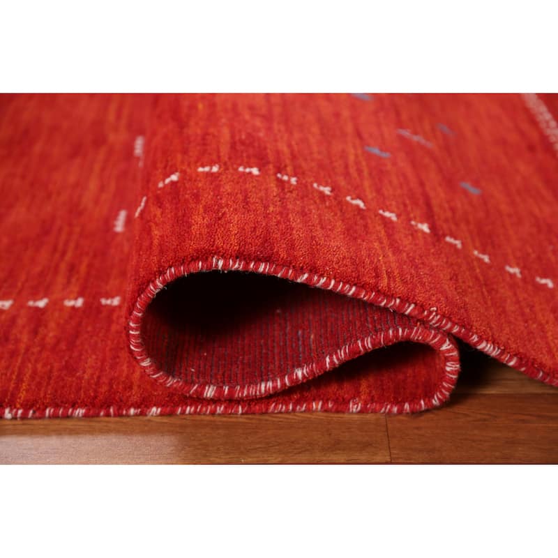Hand Knotted Oriental 100% Wool Carpet Tribal Tribal Oranges & Rust Gabbeh Area Rug - 6' 5'' X 4' 8''