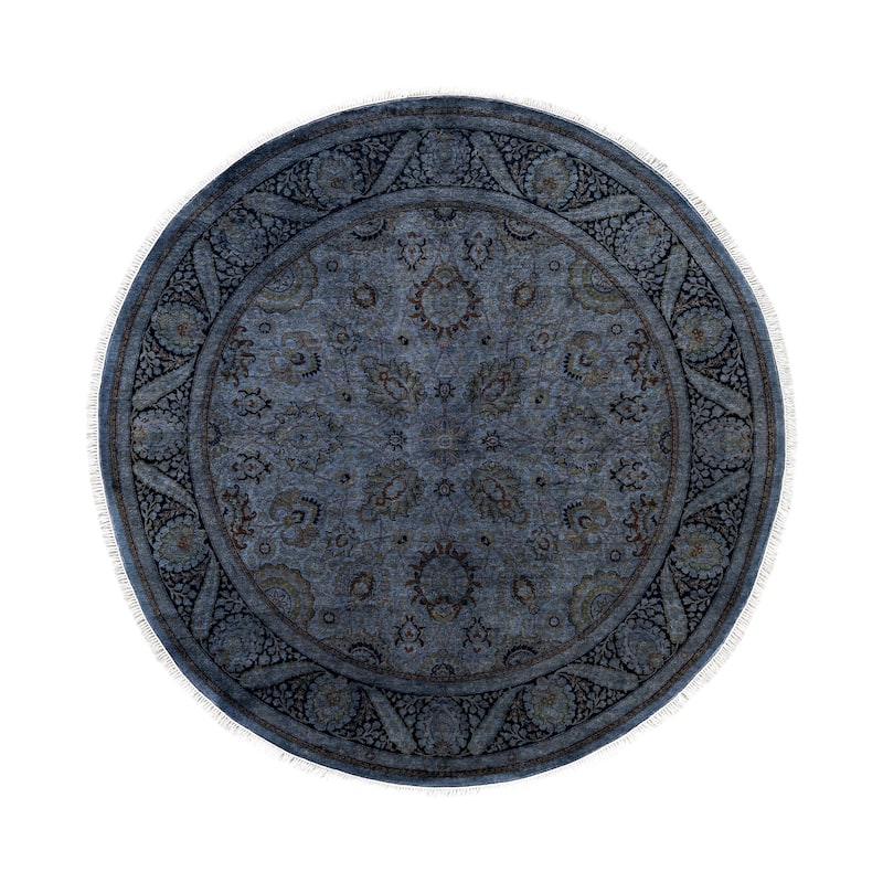 Overdyed One-of-a-Kind Hand-Knotted Area Rug - Gray - 6' 1" x 6' 1"