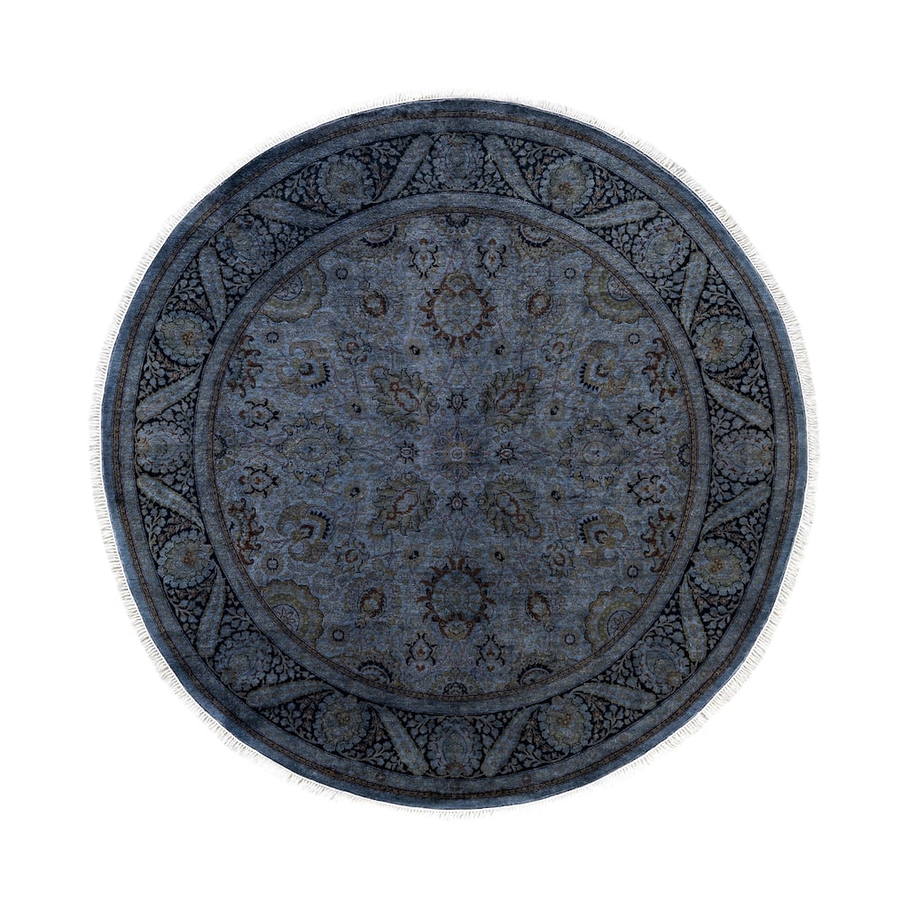 Overdyed One-of-a-Kind Hand-Knotted Area Rug - Gray - 6' 1" x 6' 1"