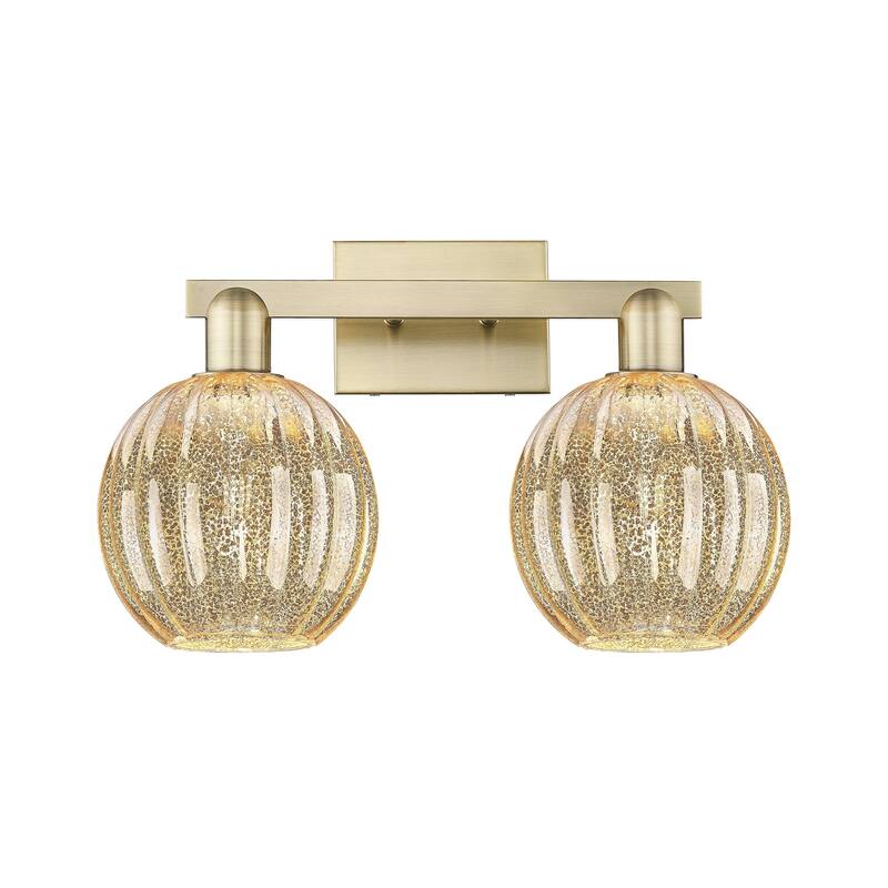 Innovations Lighting 716-2W-12-16 Preston Vanity Preston 2 Light 16" - Antique Brass / Mercury