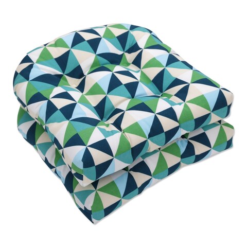 Pillow Perfect Outdoor Kaleidoscope Nile Wicker Seat Cushion (Set of 2) - 19 X 19 X 5