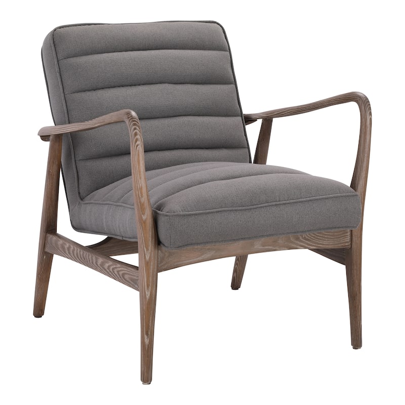 Aurelle Home Ash Wood and Upholstery Arm Chair - 30" wide x 27" deep