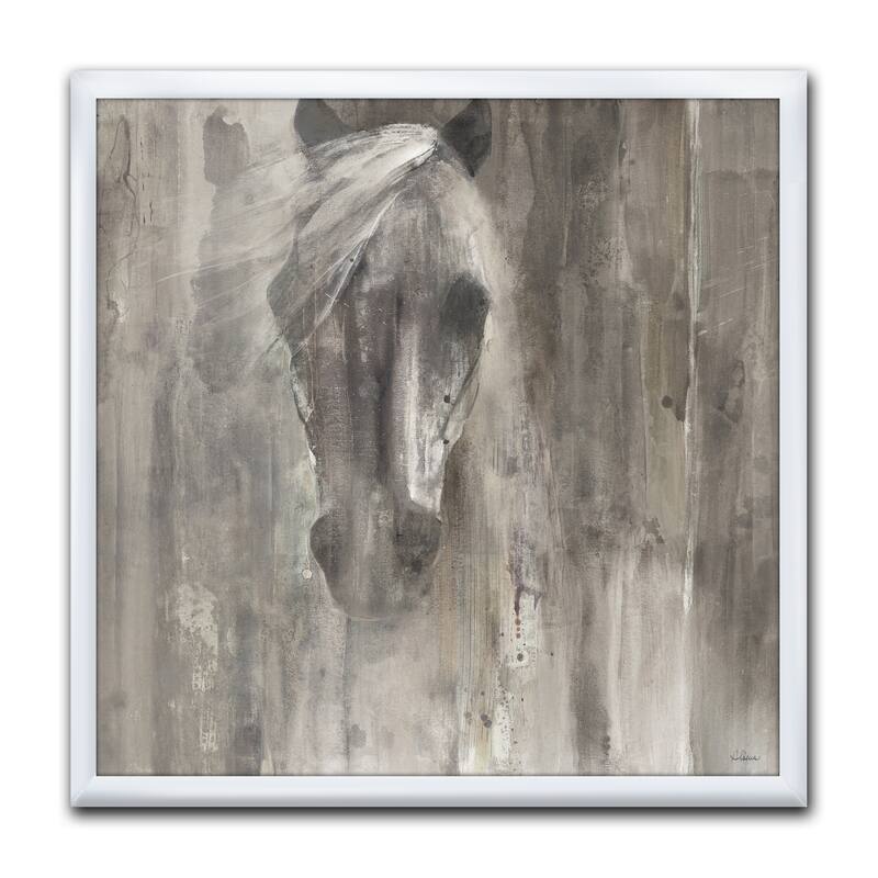 Designart "Farmhouse Horse" Modern Farmhouse Framed Art Print