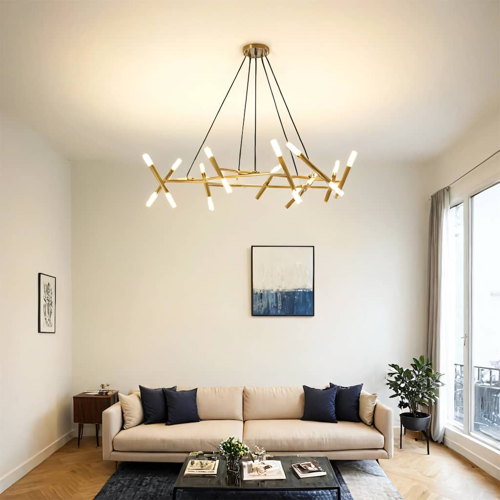 41" Gold Modern Chandelier