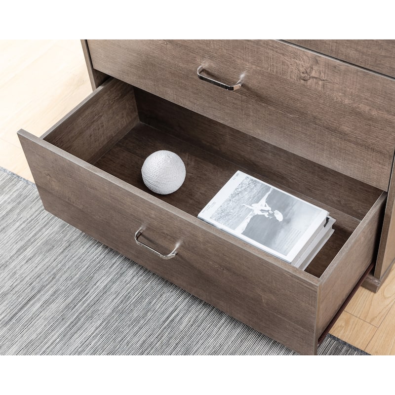 DH BASIC Contemporary 4-Drawer Chest with Bar Pulls by Denhour