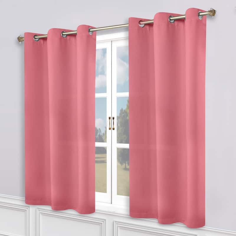 Superior Modern Solid Washable Room Darkening Curtains, Set of 2 Panels