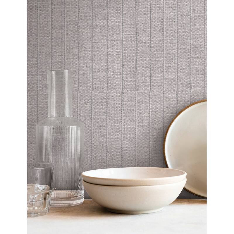 York Wallcoverings Cording Stripe Dove Grey Wallpaper
