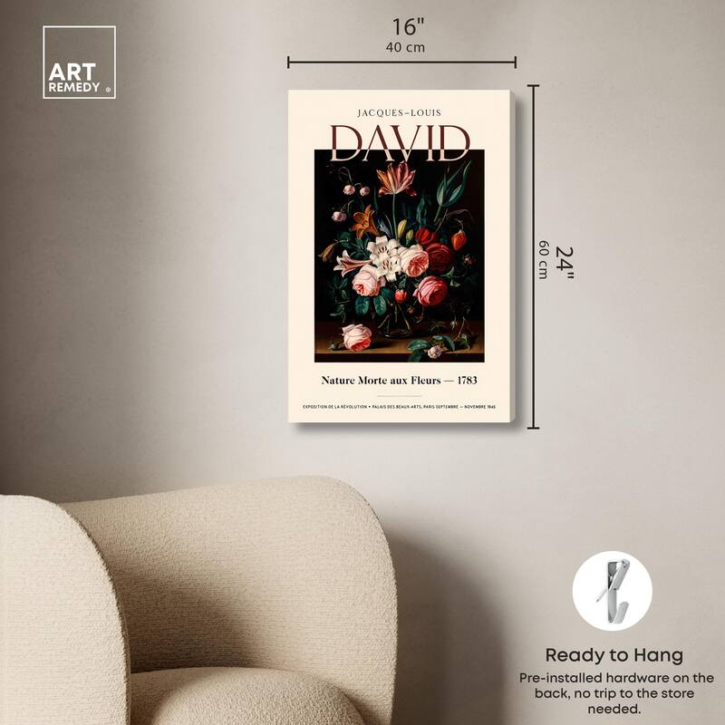 Flowers in a Dark Canvas by Art Remedy, Gallery Wrapped