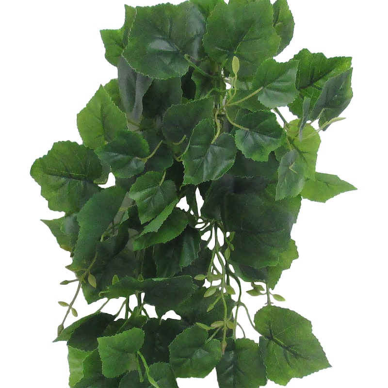 Set of 2 Artificial Grape Leaf Ivy Hanging Plant Greenery Foliage Bush UV Resistant Indoor Outdoor 30in - 30" L x 13" W x 9" DP