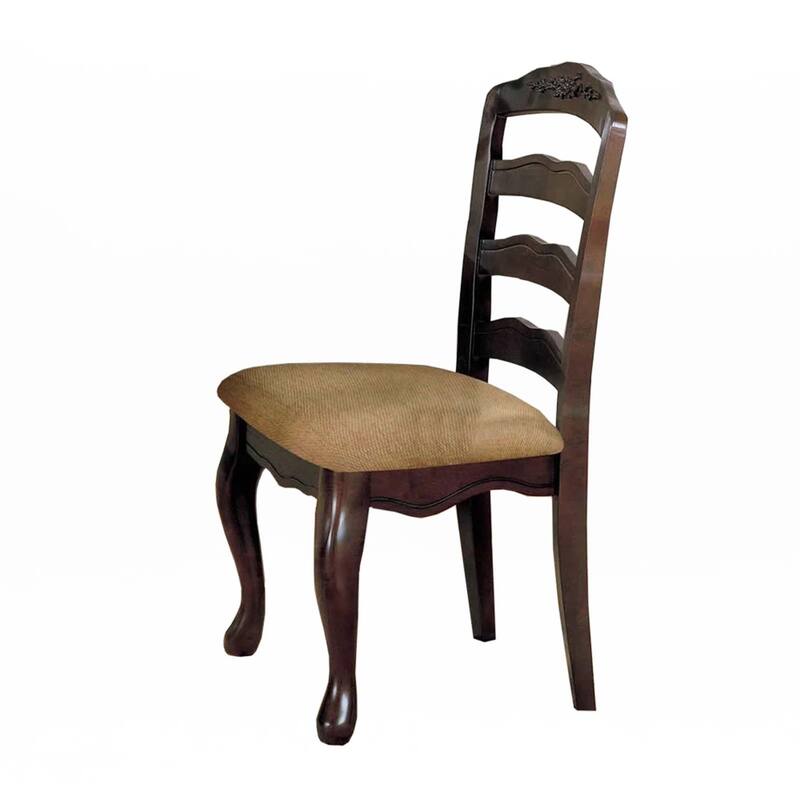 Set of 2 Fabric Padded Seat Dining Chairs