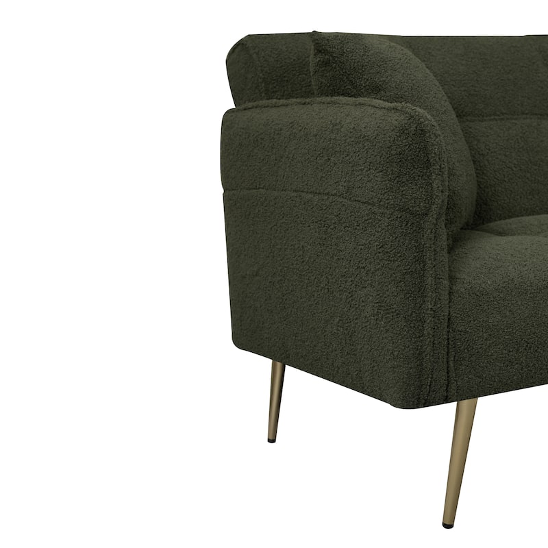 Teddy Velvet Convertible Sofa Bed with Adjustable Arms for Cozy Spaces