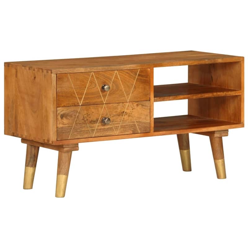 vidaXL TV Stand 33.5"x13.8"x18.5" Solid Wood Mango
