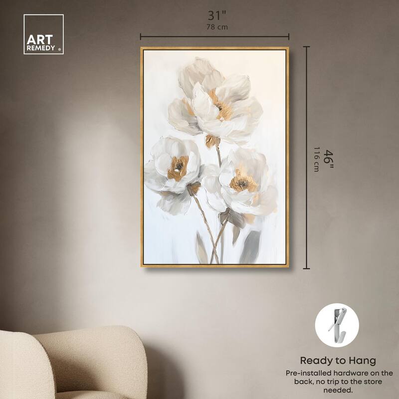 Silvered Flora II Canvas by Art Remedy