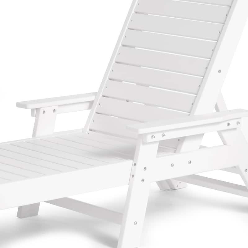 Laguna Hdpe All Weather Outdoor Patio Pool Reclining Chaise Lounge (Set Of 2)