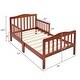 preview thumbnail 4 of 19, Modern Design Wooden Baby Toddler Bed Furniture with Safety Guardrails Espresso