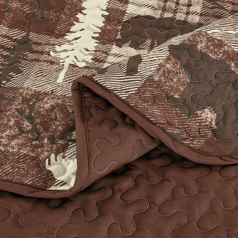 3 Pcs Rustic Polyester Quilt Bedspread Set