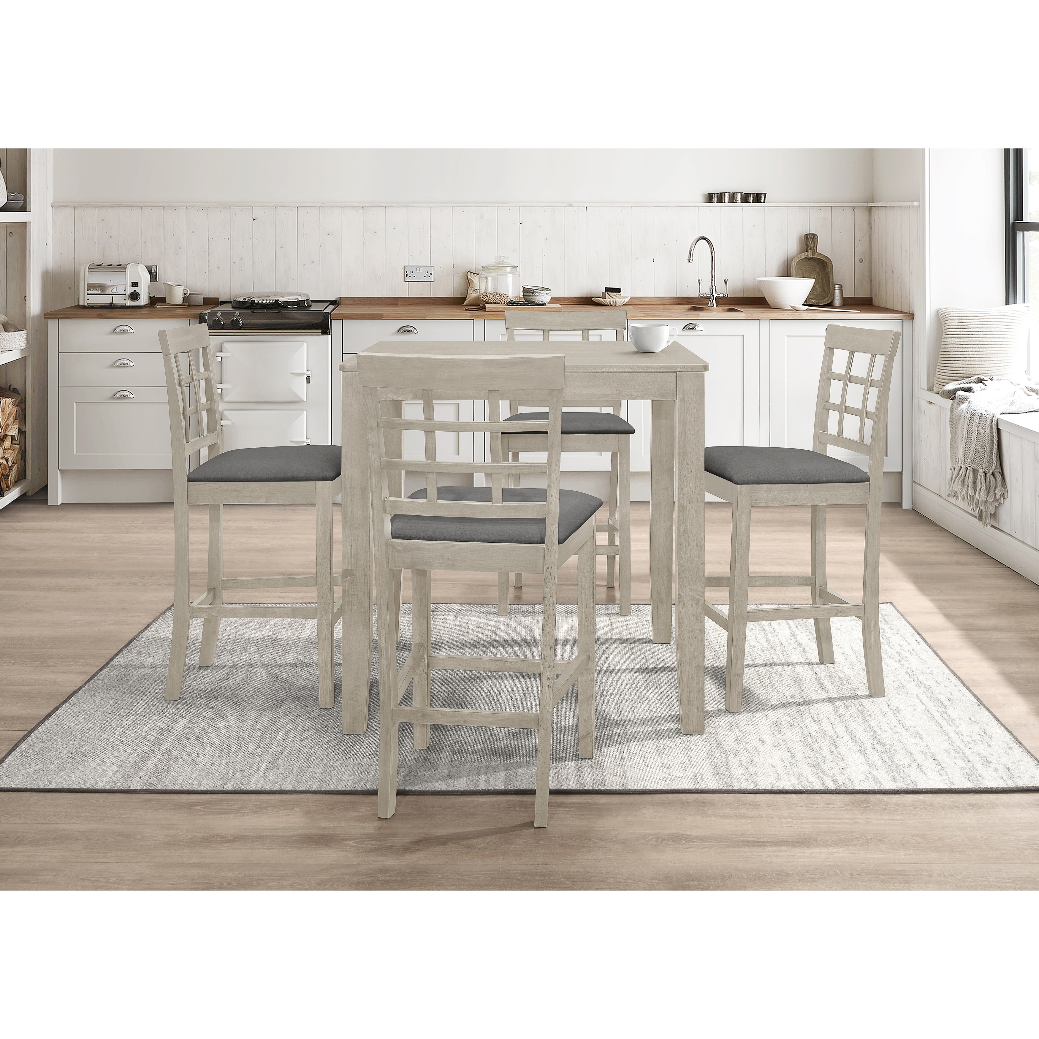 5-pieces Counter Dining Table and Chair