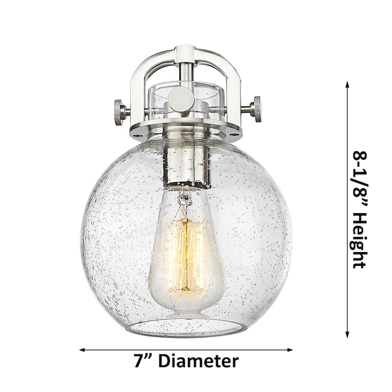 Innovations Lighting Downtown Urban - Newton Sphere - 6 Light 26" Stem Hung Arched-Frame Chandelier