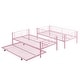 preview thumbnail 12 of 14, Twin Over Twin Bunk Bed with Trundle,Metal Bunkbeds with Ladder and Full-Length Guardrail