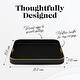 preview thumbnail 4 of 4, American Atelier Black Serving Square Tray with Gold Trimming & Handles - Black/Gold - 13.3 x 13.3 in