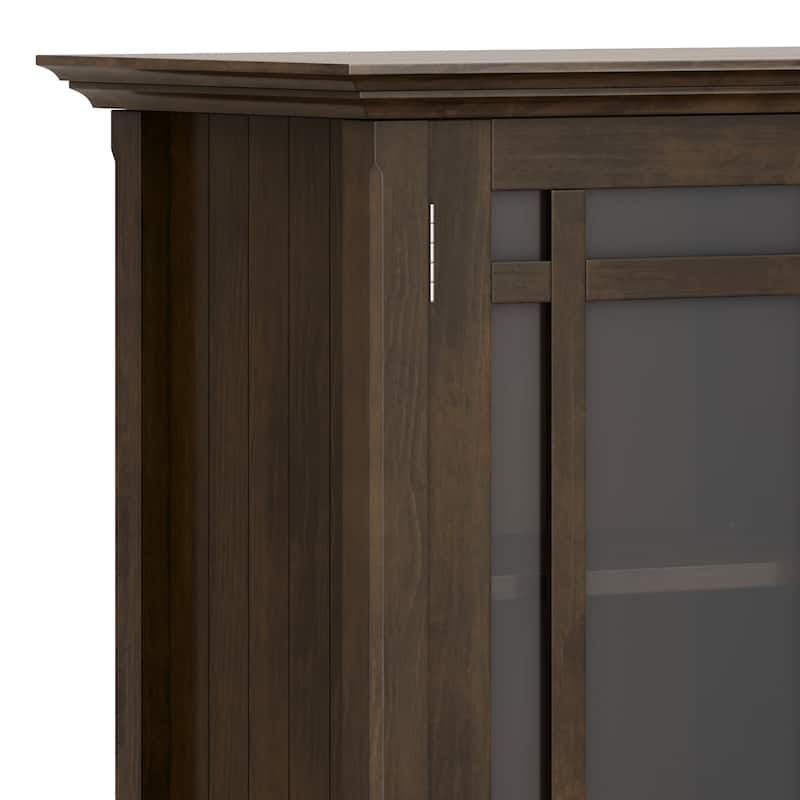 WYNDENHALL Freemont SOLID WOOD 62 inch Wide Transitional Wide Storage Cabinet in Dark Tobacco Brown - 18" D x 62" W x 34" H