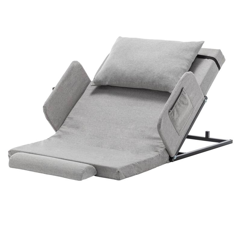 Electric Adjustable Bed Backrest with Safety Rails - 300 lbs Capacity, 68° Lift Range for Elderly & Patient Care