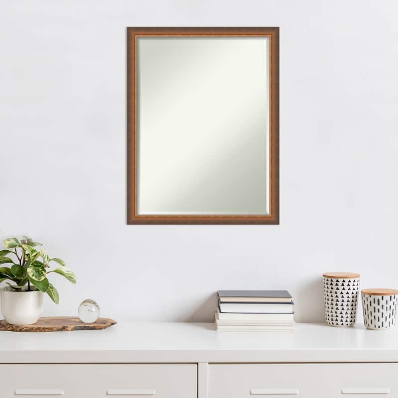 Two Tone Half-Inch-Bevel Wood Framed Wall Mirror - Glass Size 18x24