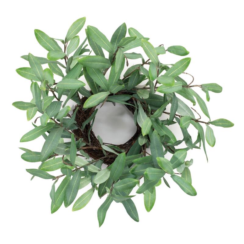 Olive Leaf Artificial Candle Ring - 14.5"