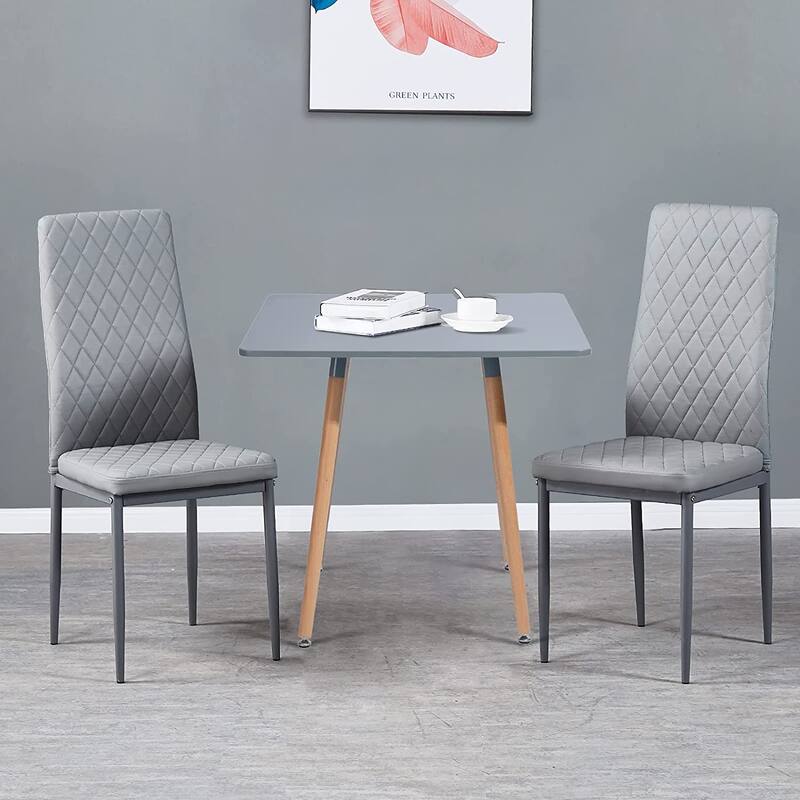 Modern Dining Chairs Set of 6 with PU Leather Seat and Metal Legs Accent Kitchen Side Chairs for Restaurant and Living Room