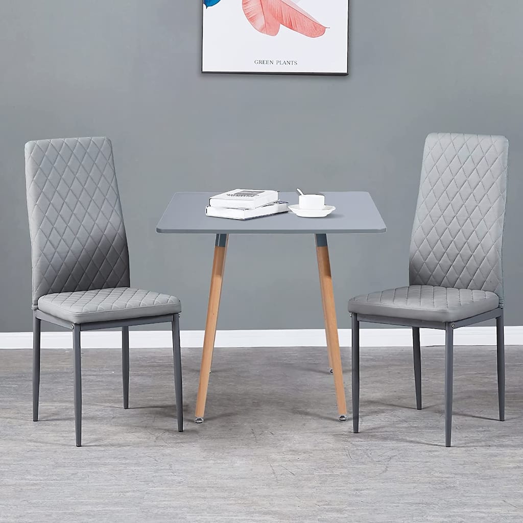 Modern Dining Chairs Set of 6 with PU Leather Seat and Metal Legs Accent Kitchen Side Chairs for Restaurant and Living Room