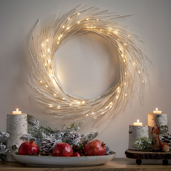 Lit christmas shop wreath